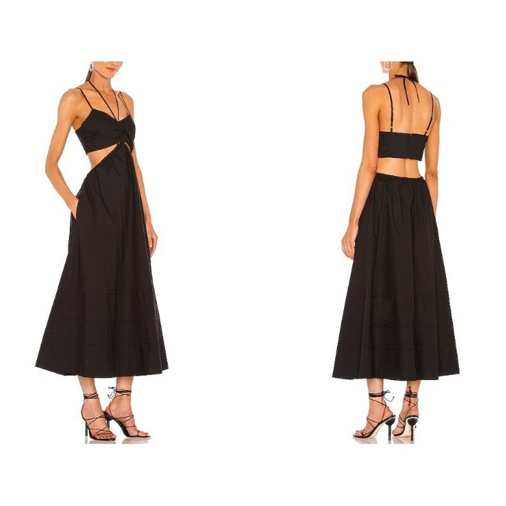 NWT MSRP $395 NICHOLAS Baylee Maxi Dress SZ 0 XS PINK RESORT 100% Cotton Summer - Picture 14 of 14